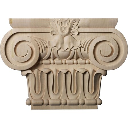 Ekena Millwork 12 7/8"W x 6 1/4"BW x 2 5/8"D x 9 1/8"H Large Bradford Roman Ionic Capital, Alder CAP12X02X09BRAL